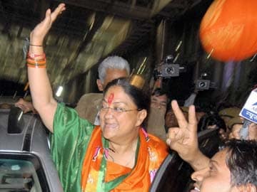 vasundhra becomes cm of rajasthan