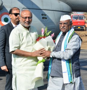 RAJYAPAL WELCOMES WISE PRESIDENT OF INDIA