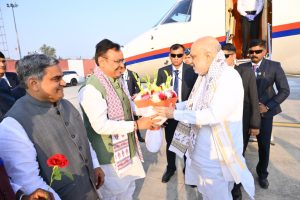 CM BHAJANLAL WELCOMING AMIT SHAH